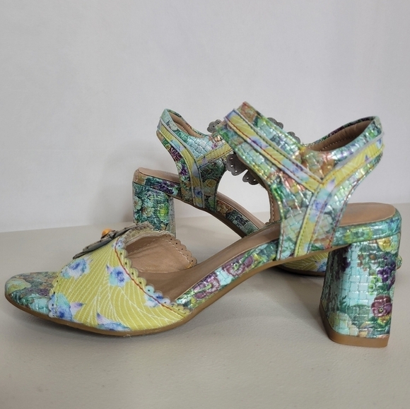 L'Artiste by Spring Step Vogeush Floral Leather Heeled Sandal - Size 36 (5.5/6) - Picture 3 of 16